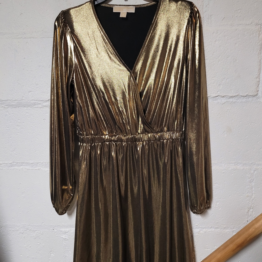 Michael Kors Gold Long Sleeve Dress